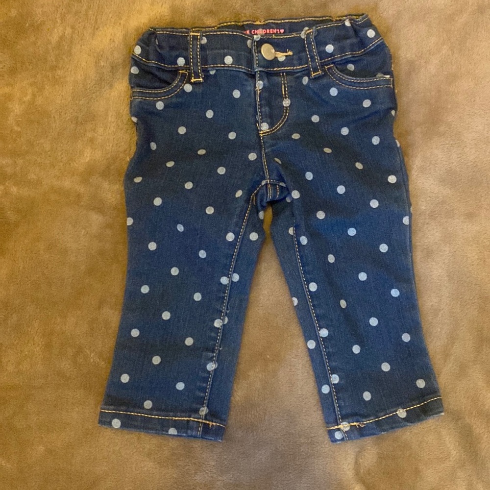 The Children’s Place blue Jean with white dots Jean leggings 9-12 months
